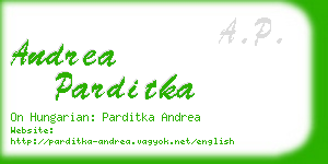 andrea parditka business card